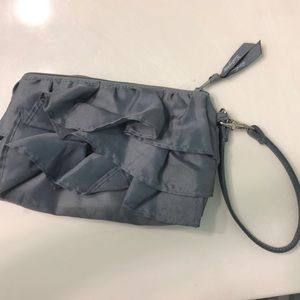 💕3for$15💕 Ruffled grey wristlet/clutch